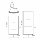 Vertikaler elektrischer Kühler in modernem Stahldesign bis 1000 W - Schnitt Viadurini