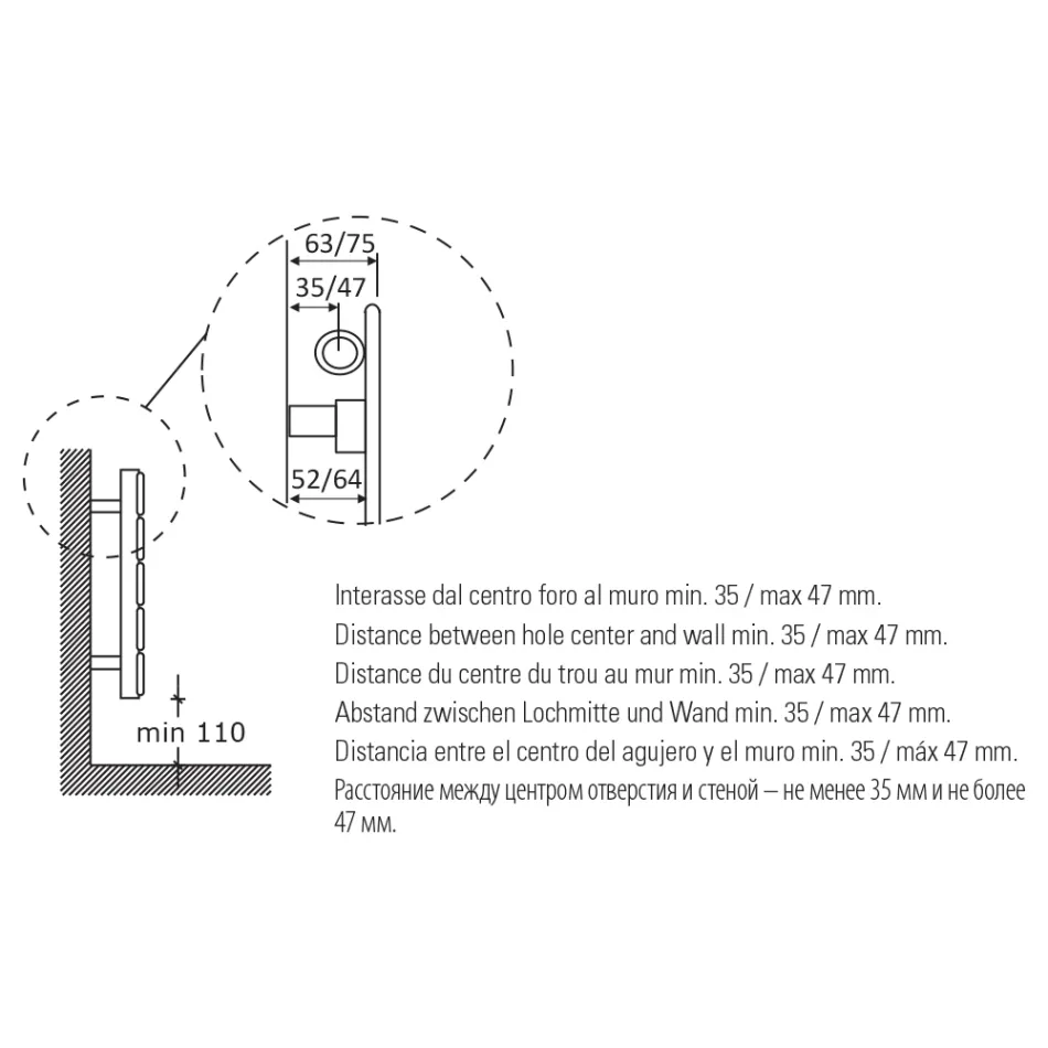 Einzelner hydraulischer Heizkörper aus schwarzem Kohlenstoffstahl Made in Italy - Ciro Viadurini