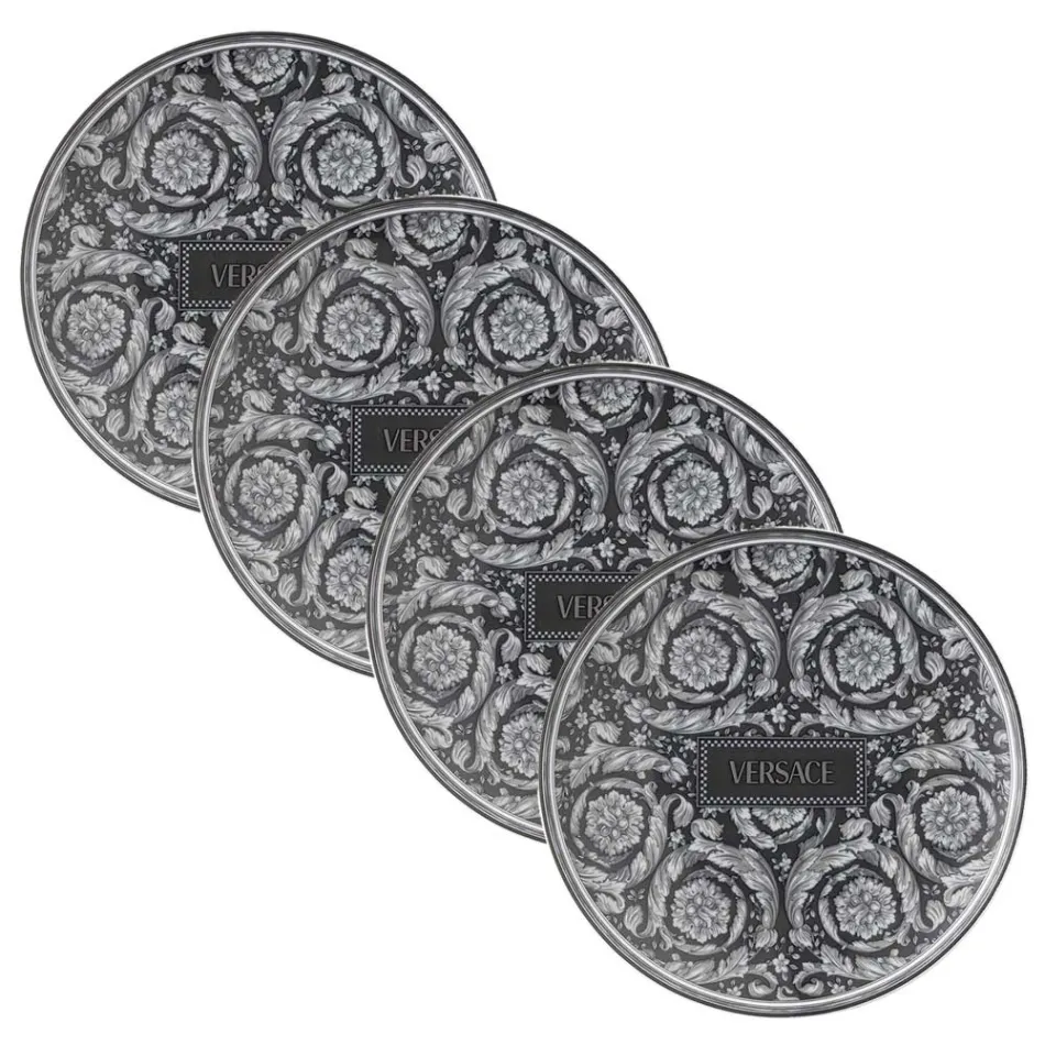 Rosenthal Versace Barocco 4 Speiseteller Durchmesser 17 cm aus Porzellan - Barocco Viadurini