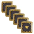 Rosenthal Versace I Love Baroque 6 flache, quadratische Porzellanschalen - Barock Viadurini