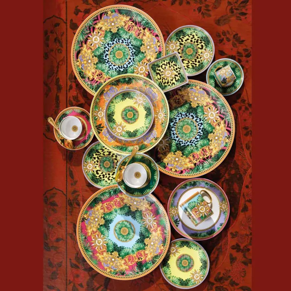 Rosenthal Versace Jungle Animalier 6 flache, quadratische Schalen - Animalier Viadurini