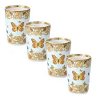 Rosenthal Versace Le Jardin 4 henkellose Gläser mit natürlichen Elementen - Medusa Viadurini