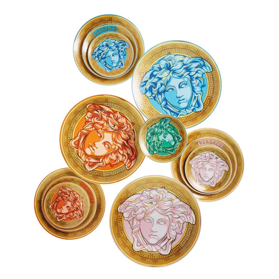 Rosenthal Versace Medusa Amplified 4 Speiseteller Durchmesser 17 cm - Medusaamplifield Viadurini