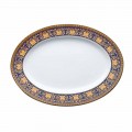 Rosenthal Versace Medusa Blau Ovale Designplatte aus Porzellan