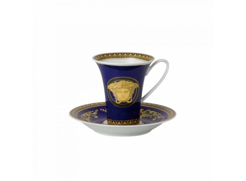 Rosenthal Versace Medusa Blue Große Kaffeetasse aus Porzellan Viadurini