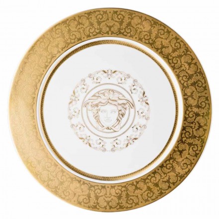 Rosenthal Versace Medusa Gala Gold Tellerhalter 33cm Porzellan Viadurini