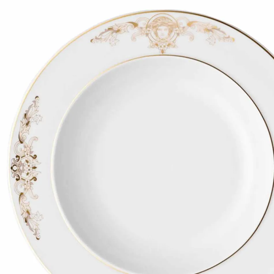 Rosenthal Versace Medusa Gala 22cm Suppenteller in Porzellandesign Viadurini