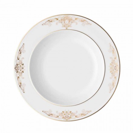 Rosenthal Versace Medusa Gala 22cm Suppenteller in Porzellandesign Viadurini
