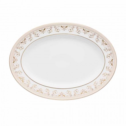 Rosenthal Versace Medusa Gala Ovale Teller 34cm aus Porzellan Viadurini