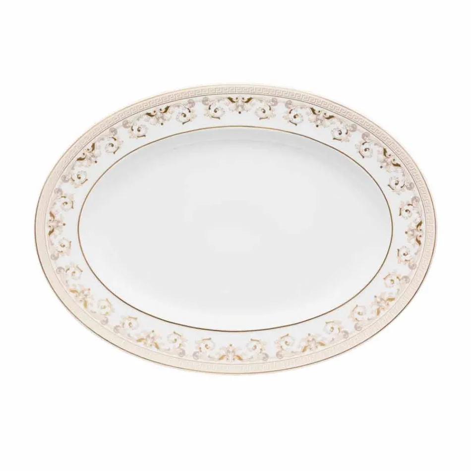 Rosenthal Versace Medusa Gala Ovale Teller 34cm aus Porzellan Viadurini