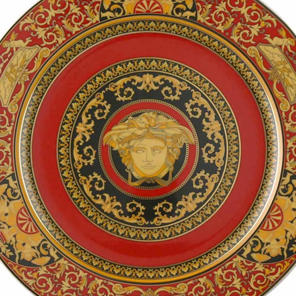 Rosenthal Versace Red Medusa Tellerhalter 30cm aus Porzellan Viadurini
