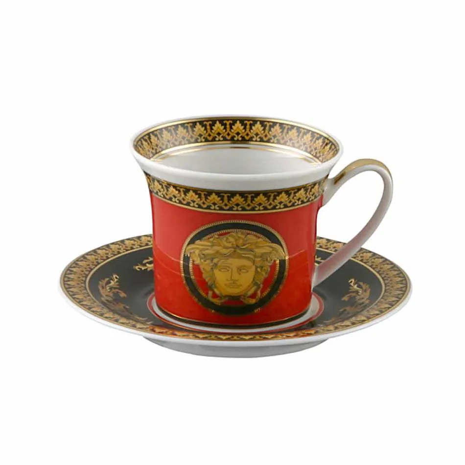 Rosenthal Versace Red Medusa Espressotasse in Porzellandesign Viadurini