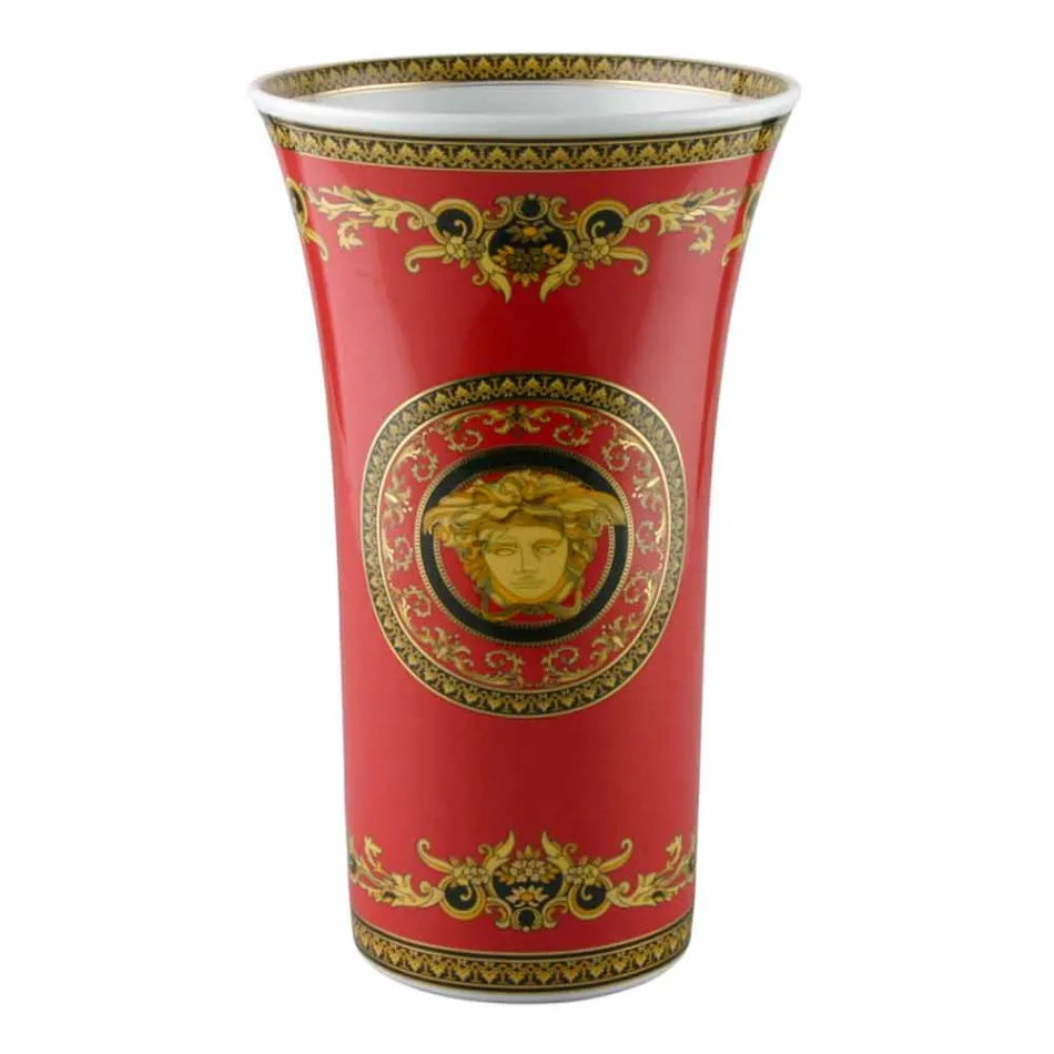Rosenthal Versace Medusa Rosso Modernes Design Porzellanvase 34cm Viadurini