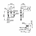 Modernes Design Waschbeckenmischer mit 3 Metalllöchern - Etto Viadurini