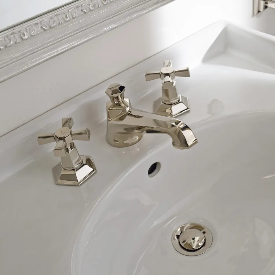 Aufsatz-Waschtischarmatur im Vintage-Design aus Messing, hergestellt in Italien – Silvana Viadurini