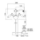 Klassischer Einloch-Bidethahn mit handgefertigten Messinghebeln – Noriana Viadurini