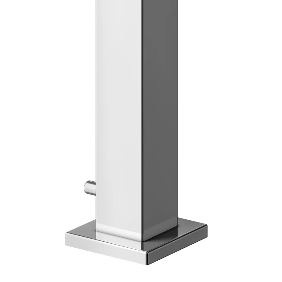 Einhebel-Waschtischmischer aus Messing im quadratischen Design - Erik Viadurini