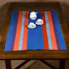 Läufer italienischer Kunst, hergestellt und handbemalt in Hanf Unique Piece - Brands Viadurini