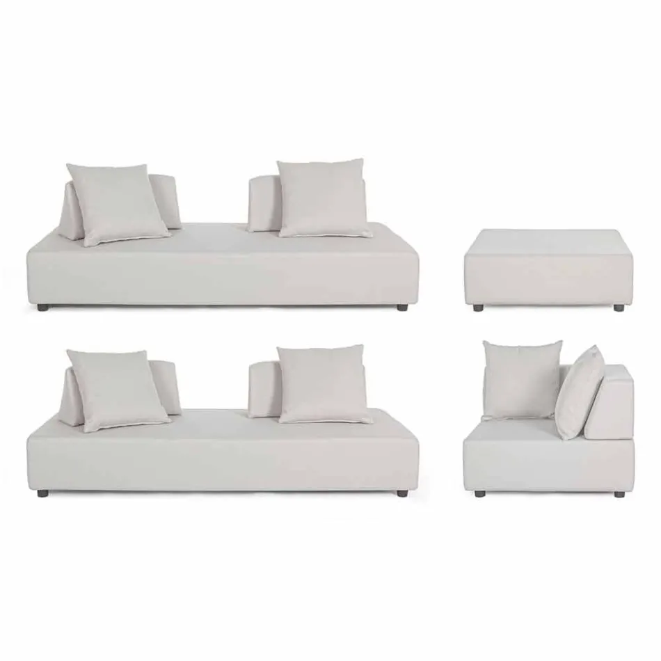 Modernes Design Outdoor Corner Lounge aus Homemotion Stoff - Benito Viadurini