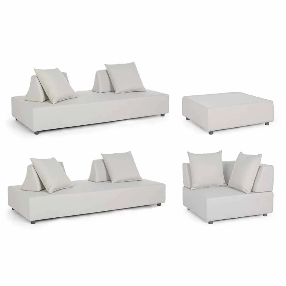 Modernes Design Outdoor Corner Lounge aus Homemotion Stoff - Benito Viadurini