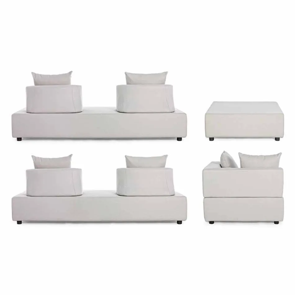 Modernes Design Outdoor Corner Lounge aus Homemotion Stoff - Benito Viadurini