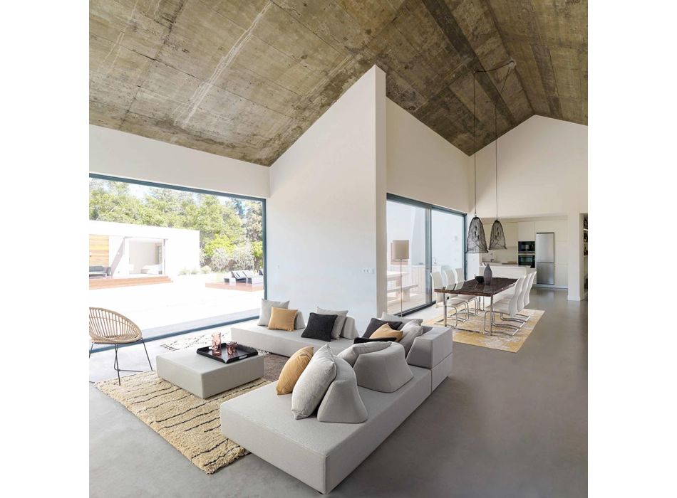 Modernes Design Outdoor Corner Lounge aus Homemotion Stoff - Benito Viadurini