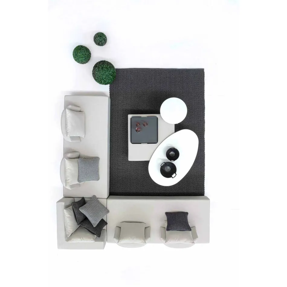 Modernes Design Outdoor Corner Lounge aus Homemotion Stoff - Benito Viadurini