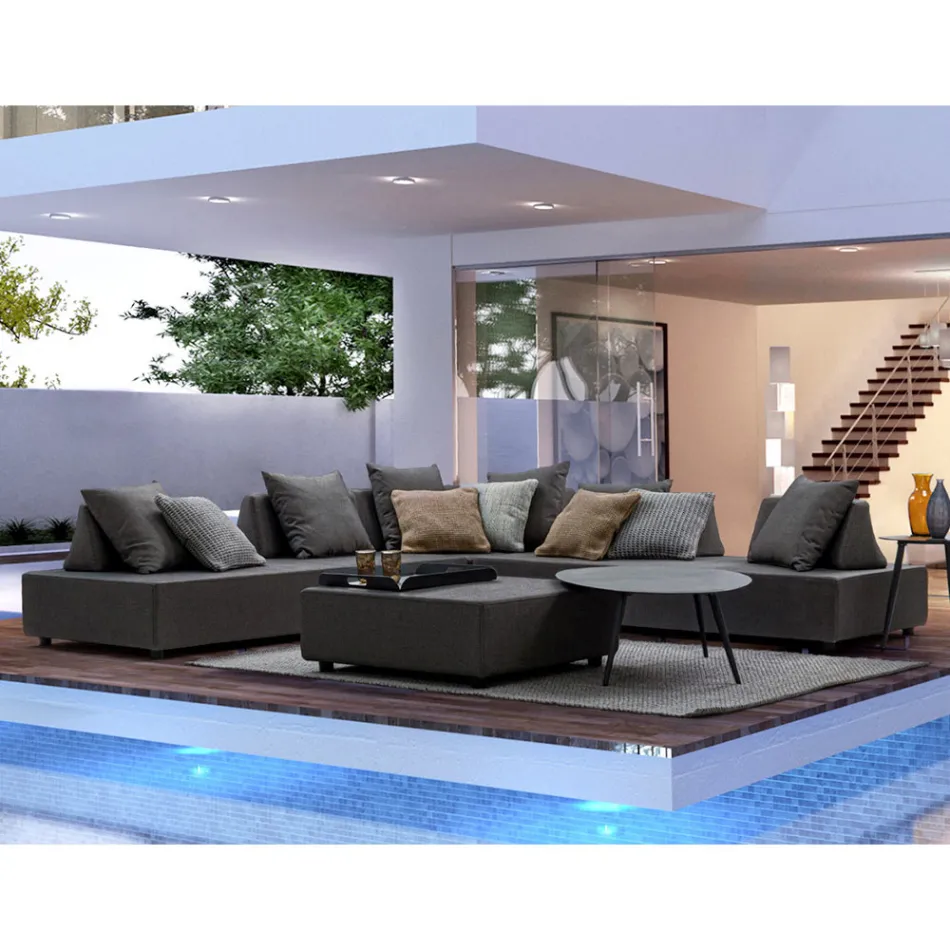 Modernes Design Outdoor Corner Lounge aus Homemotion Stoff - Benito Viadurini