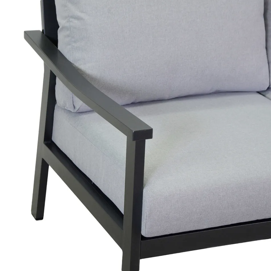 Wohnzimmer, bestehend aus 1 Sofa, 2 Sesseln und 1 Couchtisch - Tisch Viadurini