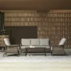 Wohnzimmer bestehend aus 2 Sesseln, 1 Sofa und 1 Couchtisch - Sonnenschirm Viadurini