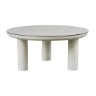 Wohnzimmer, bestehend aus 2 Sesseln, 1 Sofa und 2 Couchtischen aus Aluminium - Fusion Viadurini