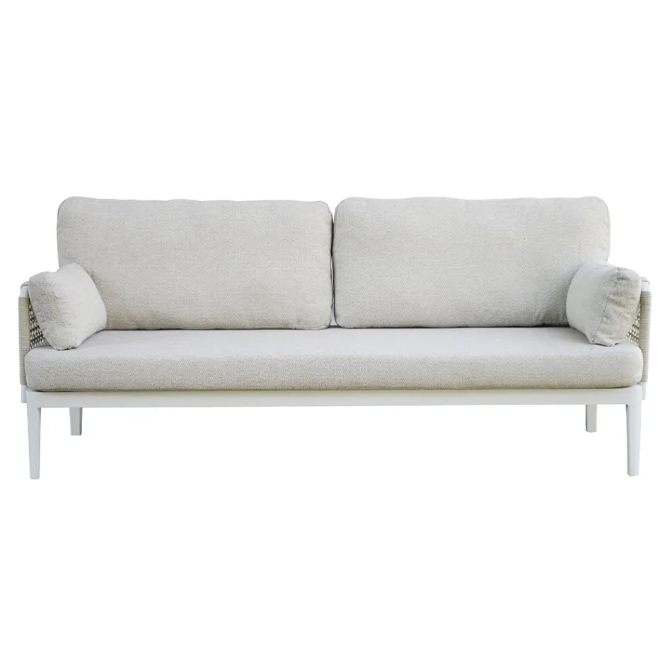 Wohnzimmer, bestehend aus 2 Sesseln, 1 Sofa und Couchtisch aus Aluminium - Symphony Viadurini