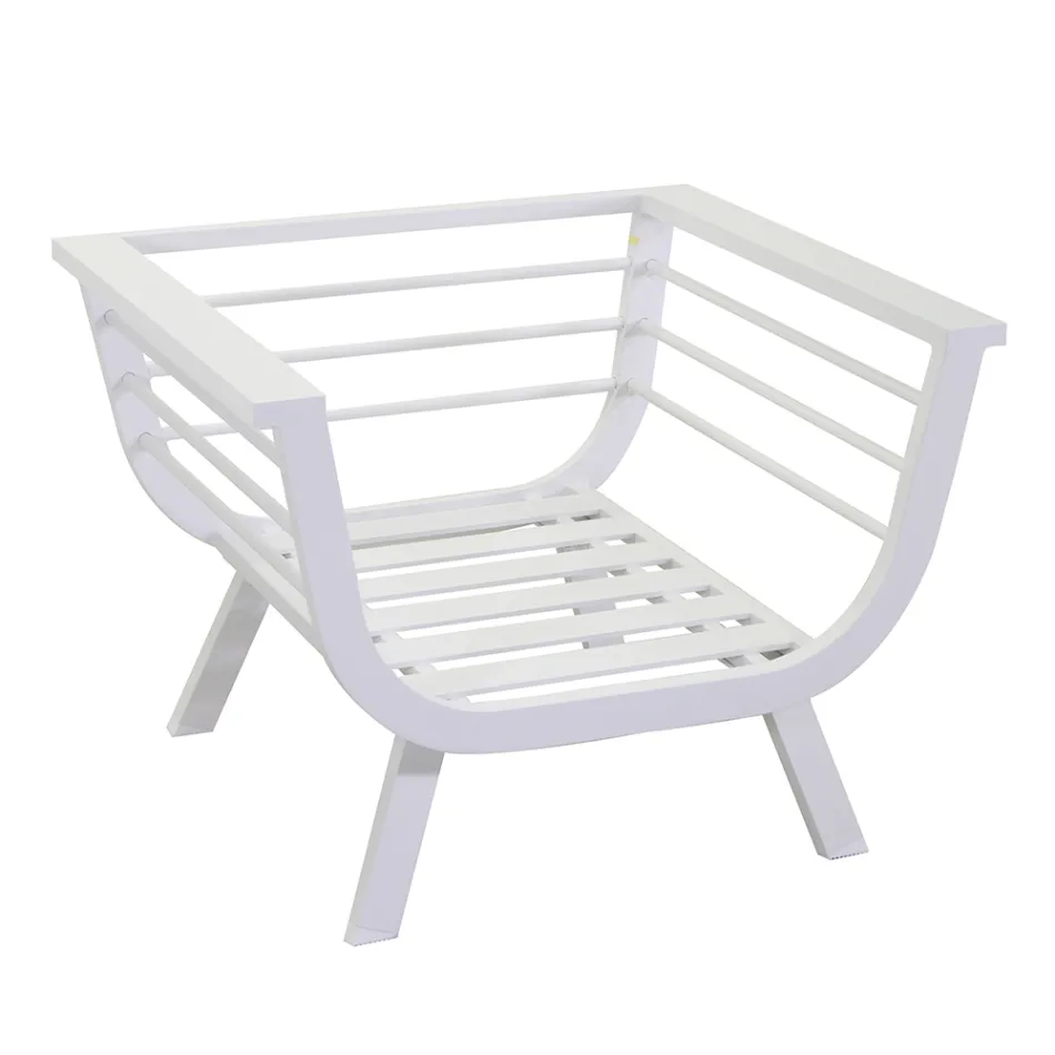 Wohnzimmer im Freien, bestehend aus 1 3-Sitzer-Sofa, 2 Sesseln und 1 Couchtisch - Righello Viadurini