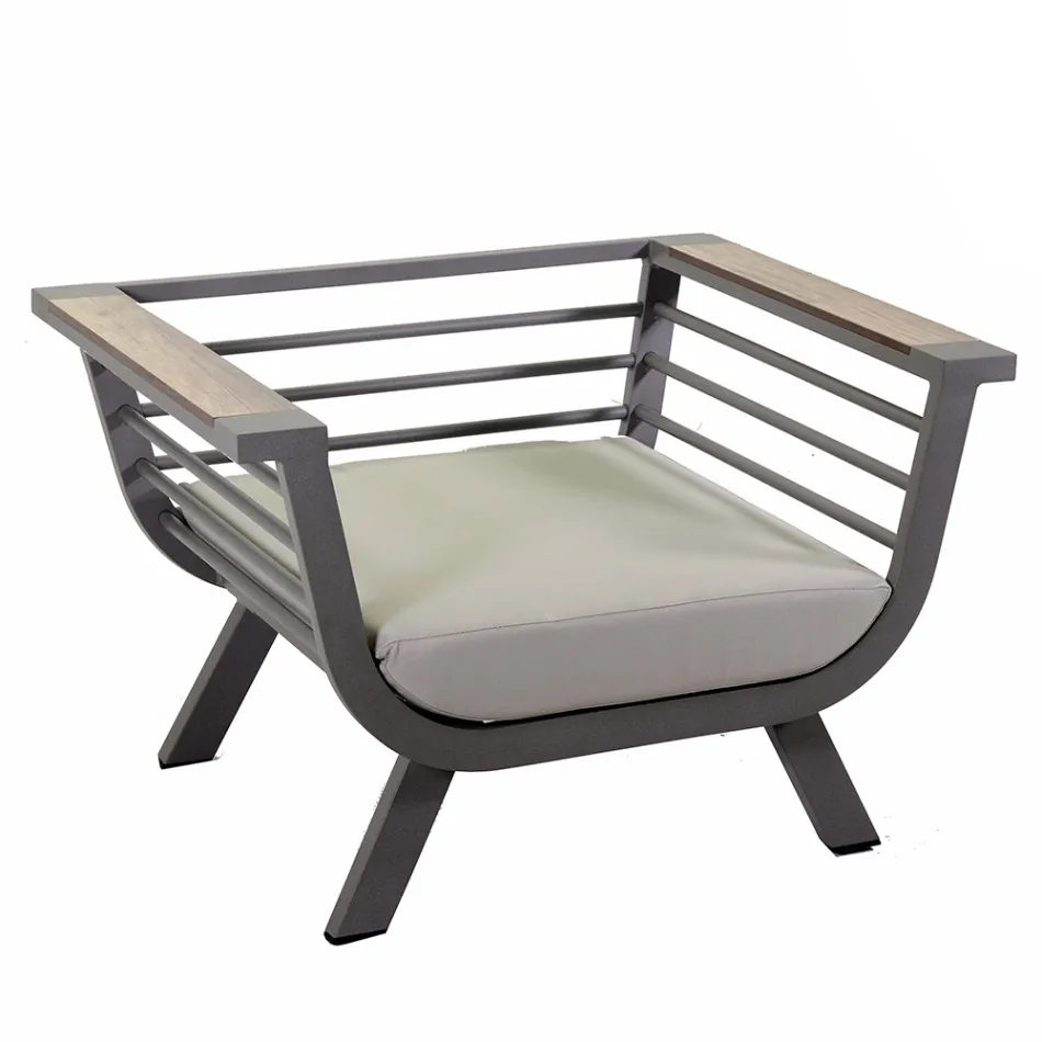 Outdoor-Wohnzimmer bestehend aus 2 Sesseln und 1 Couchtisch - Righello Viadurini