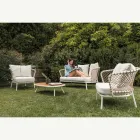Outdoor Lounge mit Aluminiumrahmen und Seilrückenlehne - Skyline Viadurini