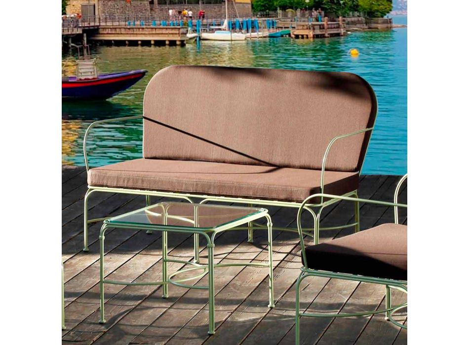 Outdoor-Lounge mit handgefertigter Eisenstruktur Made in Italy - Melinda Viadurini