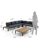 Wohnzimmer im Innen- und Außenbereich, bestehend aus 1 Ecksofa und 1 Couchtisch – Savoir Viadurini