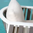 Outdoor Lounge aus weißem Aluminium und cremefarbenen Polstern - Relaz Viadurini