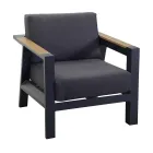 Outdoor-Lounge aus Aluminium mit Details aus brasilianischem Teakholz - Tagebuch Viadurini