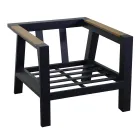 Outdoor-Lounge aus Aluminium mit Details aus brasilianischem Teakholz - Tagebuch Viadurini