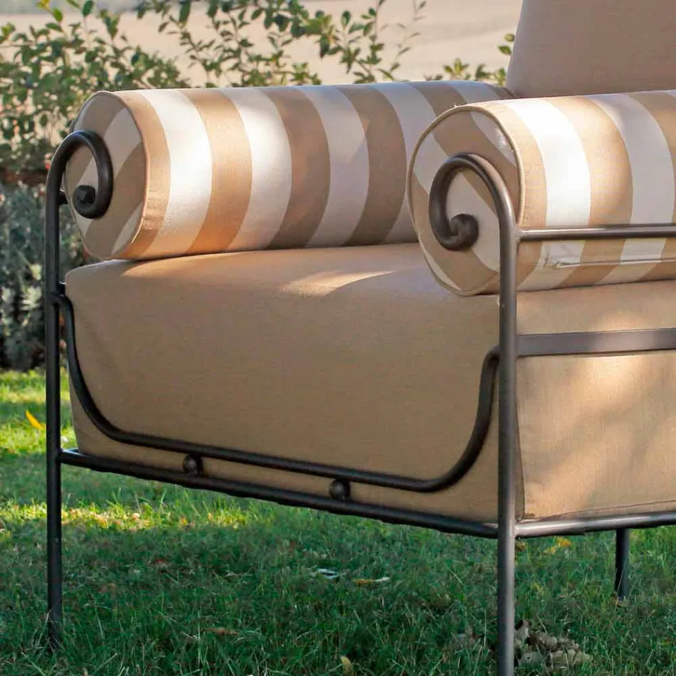 Artisan Garden Lounge mit Eisenstruktur Made in Italy - Lisotto Viadurini