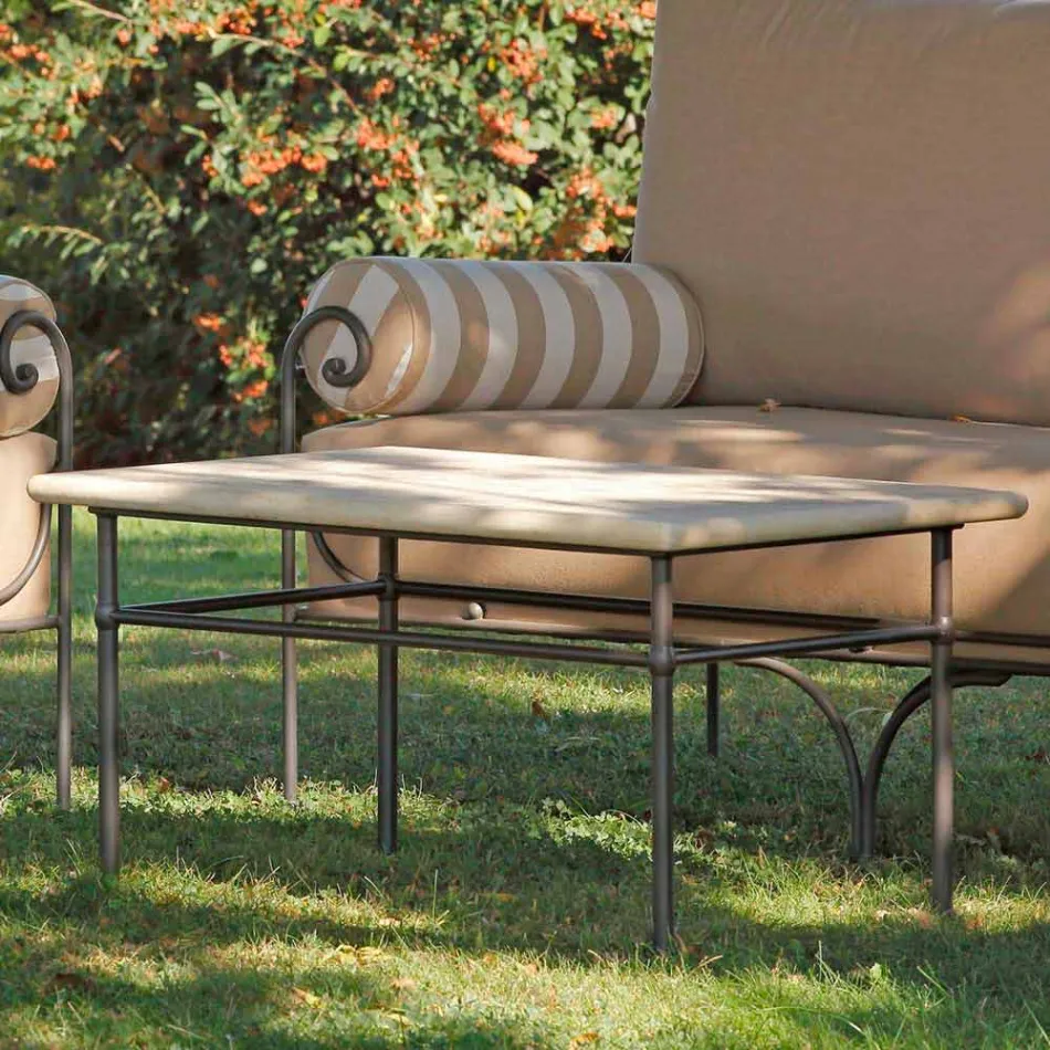 Artisan Garden Lounge mit Eisenstruktur Made in Italy - Lisotto Viadurini