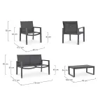 Gartenlounge mit 1 Sofa, 2 Sesseln und 1 Couchtisch - Plan Viadurini