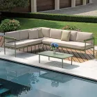 Gartenlounge mit 2 Sofas und 1 Aluminium-Couchtisch - Daisy Viadurini