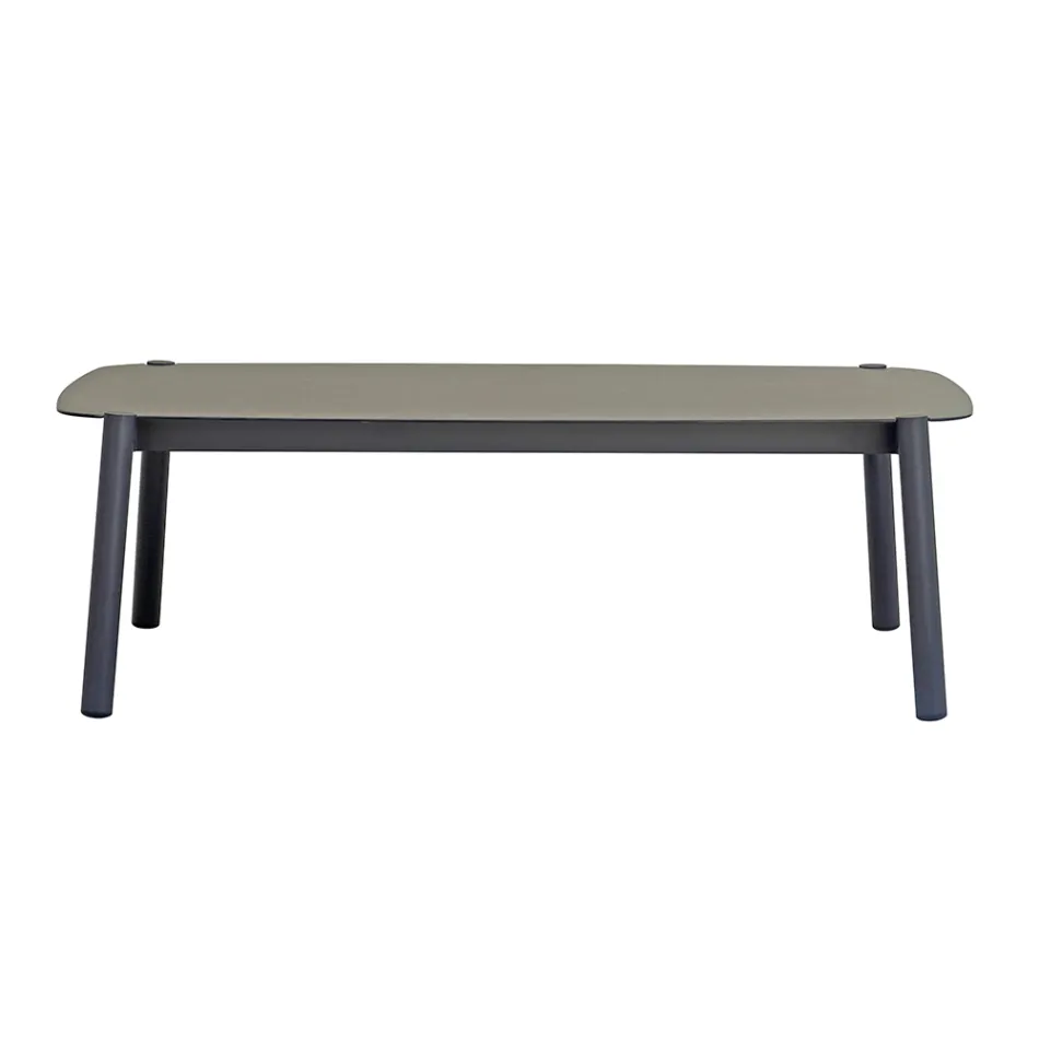 Gartenlounge mit 2 Sesseln, 1 Sofa und 1 Aluminiumtisch - Minni Viadurini