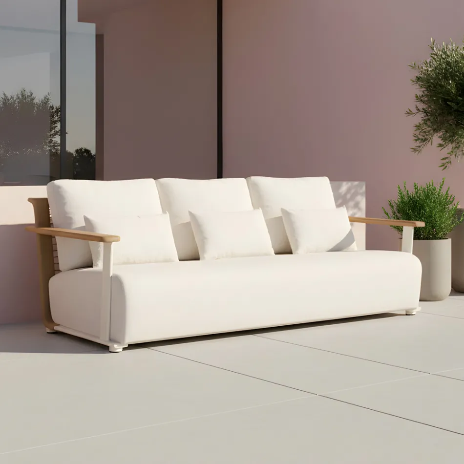 Gartenlounge mit Sofa, 2 Sesseln und Couchtisch - Montorio Viadurini