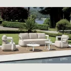 Gartenlounge-Set aus Aluminium und 2 Couchtische aus Aluminium - Brisa Viadurini