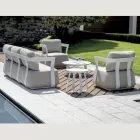 Gartenlounge-Set aus Aluminium und 2 Couchtische aus Aluminium - Brisa Viadurini