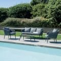 Narin Gartenlounge-Set aus Aluminium und Seil mit Polsterung und Kissen