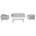 Gartenlounge-Set aus Aluminium und Stoff mit Polsterung und Kissen - Vetra Viadurini